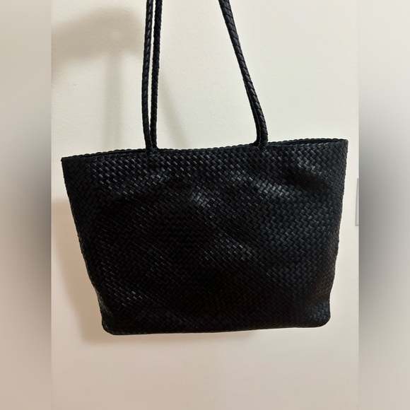 Quince Italian Leather Small Handwoven Tote - Picture 1 of 11